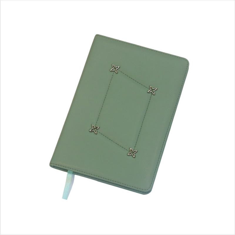 Præget læder notebook